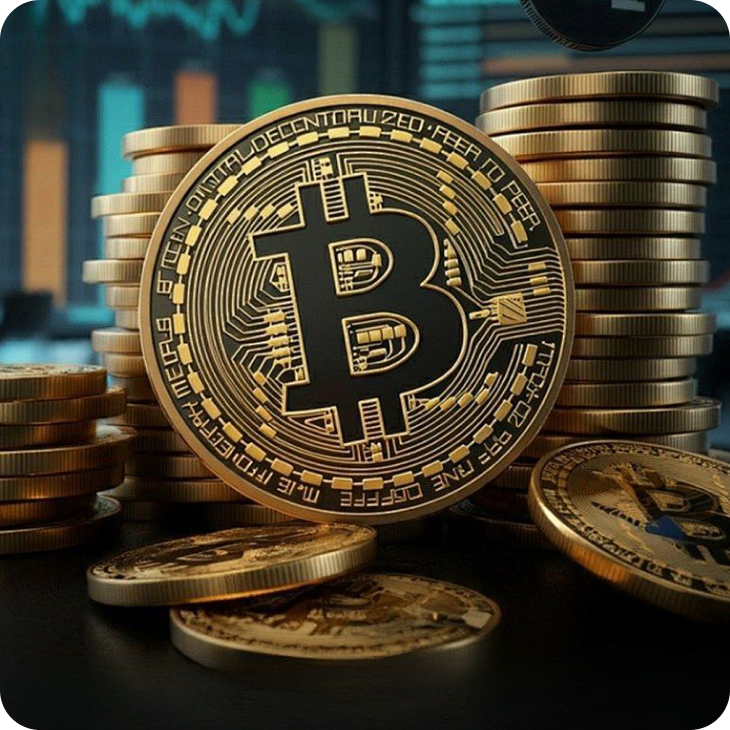 Gold Bitcoin Coins